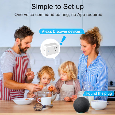 Mini Smart Plug, Compatible with Alexa Only, Simple Setup with One Voice Command, Remote Control, Timer & Schedule & Group Controller, Stable Conn...