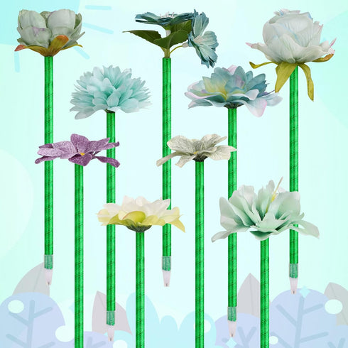 Flower Pens, 15 Pieces Valentine Artificial Rose Pens Mixed Floral Pens Gel Ink Pens Ballpoint Pen with for Birthday Party Wedding Mother Girlfrie...