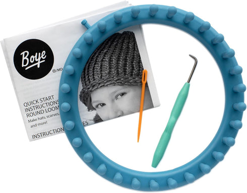 Boye Plastic Round Loom Knitting Set, 30 pegs and 7.5" Diameter, Multicolor 4 Piece......