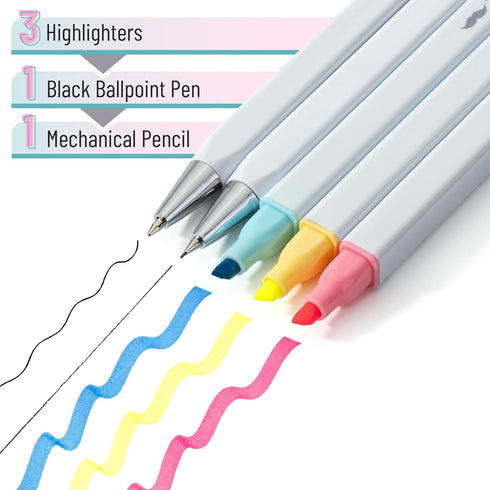 Mr. Pen- Journaling Kit, 5 Pack, Journaling Pens and Highlighters and Mechanical Pencil with Hard-Shell Carrying Case, Journaling Supplies Kit, Jo...
