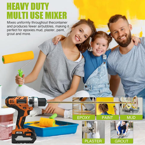 Paint Mixer for Drill - Drill Paint Mixer Works with Any Drill Bit - Rust-Proof Paint Stirrer for Drill - Paint Stirring Drill Attachment for 1-5 ...