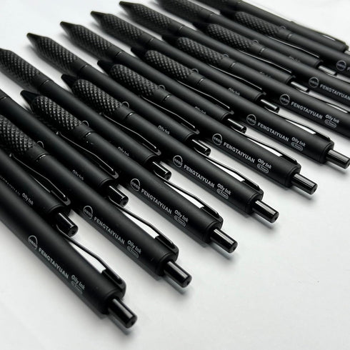 Fengtaiyuan ZYZOilyB07US, 18 Count, 0.7mm, Black Ink Ballpoint Pen, Matte Texture Pen Barrel, Smooth Writing, Slip-Resistant Comfort Grip (Black-Z...