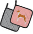 Caroline's Treasures BB3674PTHD Basenji Checkerboard Pink Pair of Pot Holders Kitchen Heat Resistant Pot Holders Sets Oven Hot Pads for Cooking Ba...