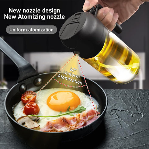 2 in 1 Glass Oil Sprayer & Dispenser, 470ml Glass Olive Oil Sprayer,Cooking Oil Sprayer,Oil Spray Bottle For Kitchen,Canola Oil Sprayer,Fryer For ...