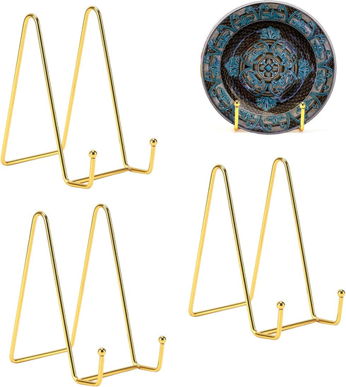 3 Pack 8 Inch Plate Stands for Display, Plate Holder Display Stand, Picture Frame Stand Black Metal Frame Holder Stands for Book,Small Easel,Decor...