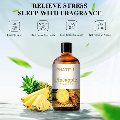 3.38FL.OZ Pineapple Fragrance Oils for Aromatherapy, Essential Oils for Diffusers for Home, Perfect for Diffuser, Yoga, Skin Care, DIY Candle and ...