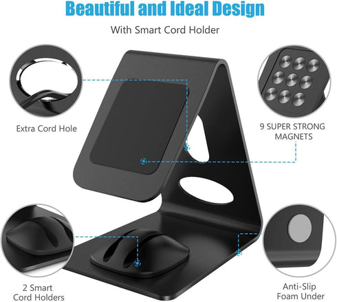 WixGear Cell Magnetic Phone Stand, Premium Phone Holder for iPhones, Android Smartphones & Mini Tablets –Sturdy Metal Phone Stand for Desk with Sm...