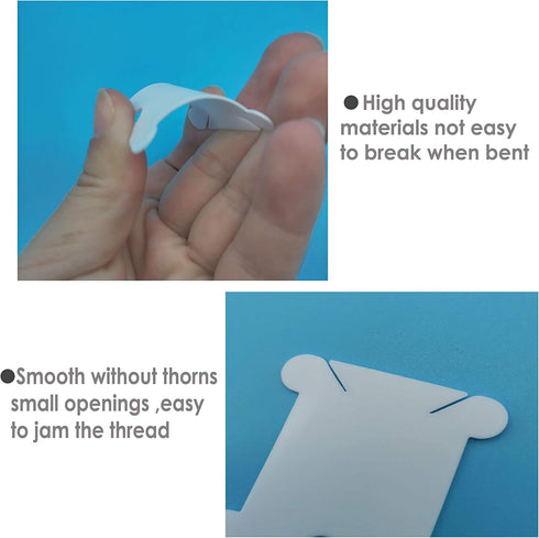 Fokanlo 300 Pieces Plastic Floss Bobbins with 1 Bobbin White Winders for Cross Stitch Cotton Thread Craft DIY Sewing Storage,Thread Organizer Hold...