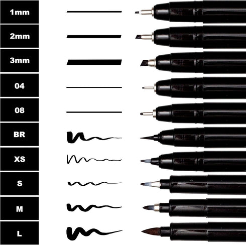 Craft 'n' Beyond Calligraphy Brush Pens Pack of 10 Markers for Hand Lettering, Art Drawing, Sketching, Scrapbooking, Journaling - Beginner Kit wit...