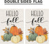Hello Fall Pumpkin Garden Flag 12x18 Inch Double Sided, Autumn Sign Seasonal Yard Outdoor Thanksgiving Decor DF310...