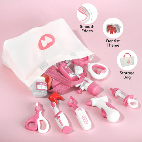 Liberry Toy Doctor Kit for Toddlers 3 4 5 Years Old, 22 Pieces Dentist Playset with Medical Bag & Dental Tools, Doctor Pretend Play Set for Girls ...