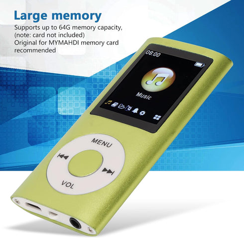 MP3 Music Player, MP3 Player, Portable MP3 Players, Slim 1.8 Inch LCD Screen, with Earphone, Supports MP3, WMA, FLAC, APE, AAC, OGG and ACELP, Sup...
