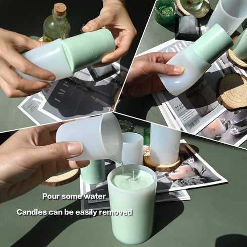 Cylinder Molds for Candle Making,4 Inch and 3.5 Inch Candle Making Molds Silicone,Large Pillar Silicone Molds for Aromatherapy Candles,Epoxy Resin...