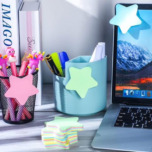 6 Pack Star Shape Sticky Notes 3 x 3 Inch Adhesive Self Stick Pads Easy to Post for Home Office Business Notebook 4 Colors 100 Sheets/Pad...