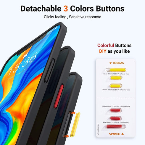 TORRAS Shockproof for iPhone 12 Pro Max Case, Military Grade Drop Protection Translucent Matte Case Compatible for iPhone 12 Pro Max Phone Case, G...