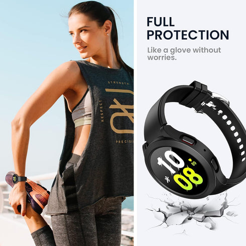 Tensea for Samsung Galaxy Watch FE 2024 & 5 2022 & 4 2021 Waterproof Screen Protector Case 40mm Accessories, Protective Face Cover for 40 mm, Hard...