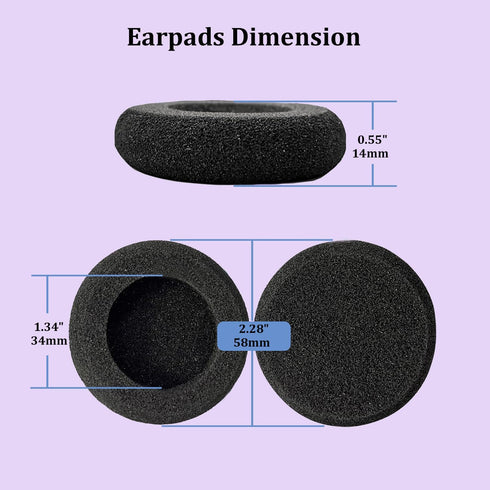 Replacement Ear Pads for Jabra Headset Foam Ear Cushions Compatible with Jabra Biz 1500 1900 2300 2400 GN2000 GN2100 GN2025 GN9120 GN9125 PRO 920 ...