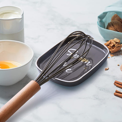 Ceramic Spoon Rest for Stove Top, DAYYET Large Spoon Holder, Spoon Rest for Kitchen Counter, Coffee Spoon Rest, Heat-Resistant Cooking Utensil Res...