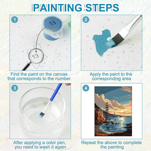 Paint by Numbers kit for Adults Framed, Bridge DIY Oil Painting for Gift Acrylic Adult Paint by Number Kits, Landscape Pictures Drawing Paintwork ...