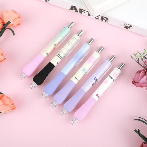 Cobee Cute Kawaii Gel Ink Pens, 6 Pack Retractable Quick Dry 0.5mm Point Black Ink Rollerball Writing Pen Rolling Ballpoint Pens for Student Smoot...