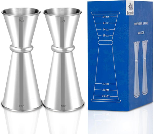 Lexenic 1oz 2oz Japanese Jigger with 7 Measurements Inside for Bartender, Premium 304 Stainless Steel Heavy-Duty Jigger, Bar Accessories for The H...