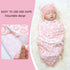 Reborn Baby Dolls Clothes Outfit Accessories Pink Heart Swaddle Blanket & Hat 2 Pcs Set for 17-22 Inch Reborn Doll Newborn Girl&Boy...