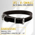 Adityna - Leather Dog Collar for Extra-Small Dogs and Puppies - Classic Style, Soft and Strong, Heavy Duty Black Leather Dog Collars for XSmall Do...