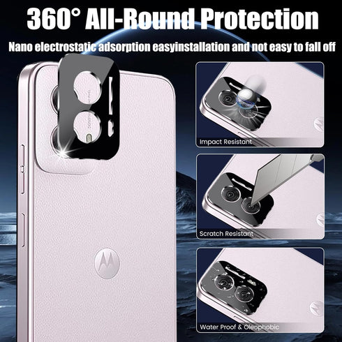 TQLGY 3 Pack Screen Protector for Motorola Moto G Power 5G 2024 with 3 Pack Camera Lens Protector, Ultra HD Tempered Glass, 9H Hardness, Anti-Scra...
