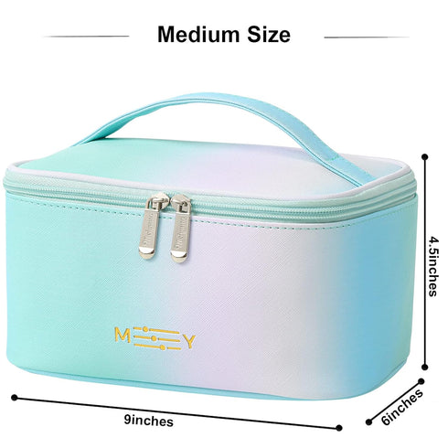 KITENROM Makeup Bag Preppy Cosmetic Bag Small for Women Toiletry Bags Pouch Organizer Rainbow Gradient Green...