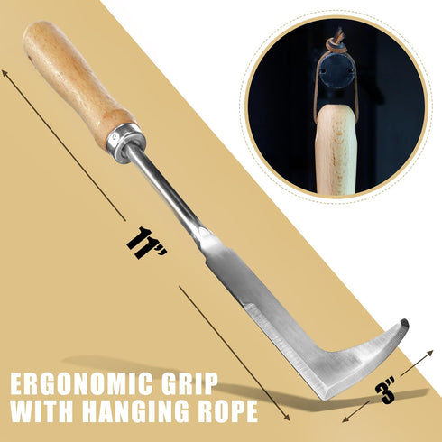 Betus Crack Weeder, L-shape Crevice Weeding Tool for Super Easy Weed Removal - Sturdy Stainless Steel Blade - Compact Garden Weed Puller Tool for ...