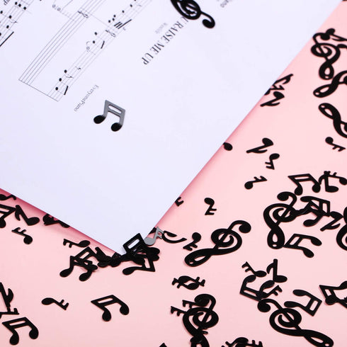 Gejoy 3000 Pcs Music Notes Confetti Mini Music Party Decorations Musical Table Centerpiece Confetti Graduation Black Clef Cutouts for Disco Party ...