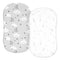 TILLYOU Baby Bassinet Sheets for Girls Boys, Fit for Hourglass Oval Rectangle Bassinet Mattress Sheets, 33”X16”, 2 Pack Grey Clouds...
