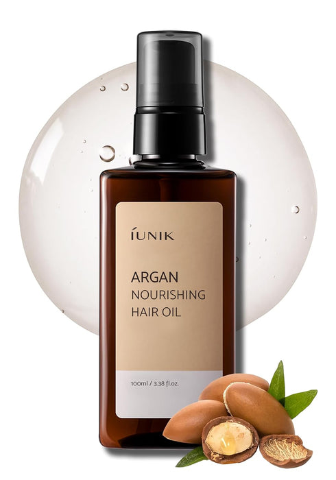 IUNIK Argan 3.9% Hair Oil Serum Nourishing for Dry and Damaged Hair - Anti Frizz Lightweight Hair Treatment Deep Conditioner Mask, Paraben and Sul...
