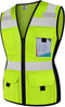 TCCFCCT Women Reflective Vest 11 Pockets High Visibility Mesh Safety Vest for Lady, Neon Construction Work Vest with Zipper, Snug-Fit, Durable wit...
