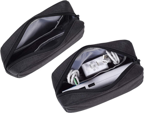 Canvas Waterproof Universal Electronic Accessories Organizer for Power Bank,Charging Cords,Chargers,Mouse,USB Cable,Earphones and More Out-going, ...