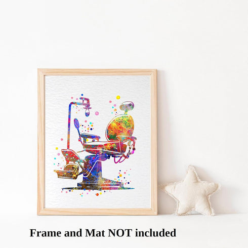 Dignovel Studios 8X10 Unframed Dentist Chair Dental Tools Tooth Medical Art Clinic Office Wall Art Watercolor Art Print Poster Wall Hanging Decor ...