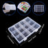 DSLSQD Bead Organizer Box, 1 Pack 12 Grids Plastic Storage Box with 18 Removable Grids Compartments, Small Plastic Jewelry Organizer Box for Beads...