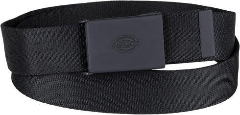 Dickies Women's Tonal Plaque Buckle Fabric Belt, Black, Large...