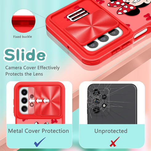 Joyleop (2in1 for Galaxy A23 5G Phone Case Cartoon Cute for Girls Women Teen Kids Girly Phone Covers Fun Unique PatternDesign with Slide Camera Co...