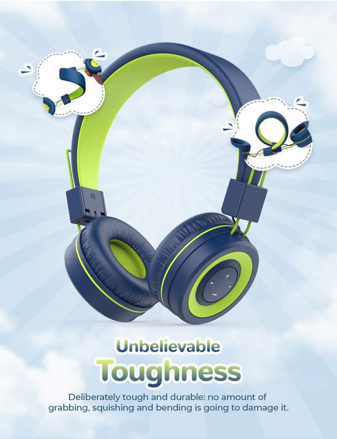 iClever BTH02 Kids Headphones, Kids Wireless Headphones with MIC, 22H Playtime, Bluetooth 5.0 & Stereo Sound, Foldable, Adjustable Headband, Child...