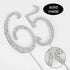 65 Years Birthday Cake Topper - New Best Crystal Rhinestone 65th Wedding Anniversary Or 65 Years Old Cake Topper Party Decoration Silver...