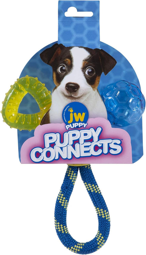 JW Pet Connects 3-in-1 Teething Chew Toy for Puppies...