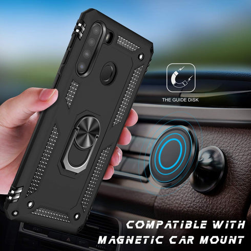 MERRO for Galaxy A21 Case with Screen Protector,Military Grade Heavy Duty Shockproof Cover Pass 16ft Drop Test with Magnetic Kickstand Protective ...