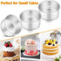 P&P CHEF 4 Inch Round Cake Pan Set of 3, Stainless Steel Round Baking Layer Pans Bakeware for Layer Birthday Cake, Fit Oven/Pots/Pressure Cooker, ...
