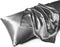 MR&HM Satin Body Pillow Cover, Soft and Breathable Body Pillow Case with Envelope Closure, Cooling and Silky Long Pillowcase for Hair and Skin,Gre...