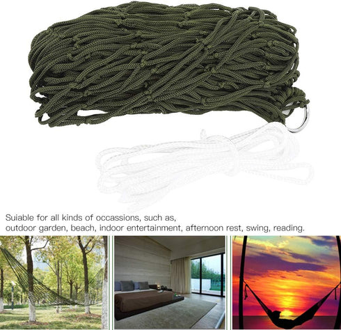 Outdoor Hammock, Camping Hammock Hammock Meshy Rope Hammock Sleeping Net Bed for Hiking Simple Nylon Net Hammock for...