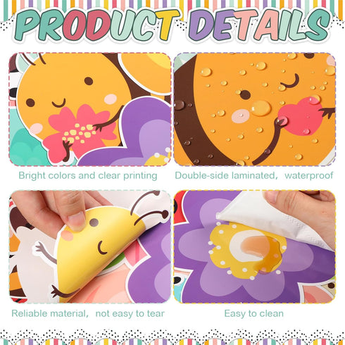 Hello Spring Bulletin Board Flower Bulletin Board Floral Paper Cutouts Floral Bulletin Board Decoration Butterfly Bird Bee Classroom Decor for Kin...