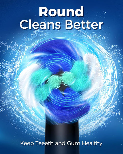 Rotating Electric Toothbrush for Adults with 8 Brush Heads (2 Types), 4 Modes Deep Clean Electric Toothbrush with Rechargeable Power and 2 Min Sma...