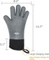 Silicone Cooking Gloves, Grilling Gloves, Heat Resistant Gloves BBQ Kitchen Silicone Oven Mitts, Long Waterproof Non-Slip Potholder for Barbecue, ...