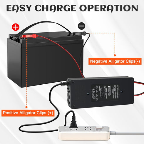 14.6V 3A LiFePO4 Battery Charger, Smart Battery Charger for 12.8V Lithium Iron Phosphate Battery, Trickle Charger Battery Maintainer, Built-in Saf...
